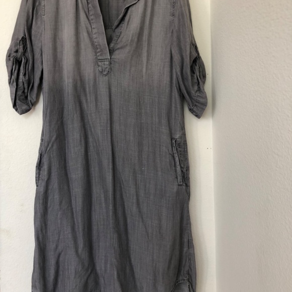 Grey pocketed tincel dress with 1 quarter sleeves - Picture 2 of 7